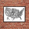 USA Map Poster