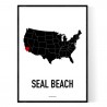 Seal Beach CA Heart Poster