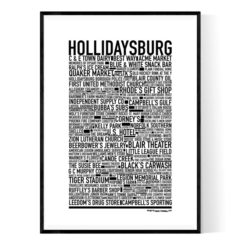 Hollidaysburg PA Poster. Find your posters at Wallstars Online. Shop today!
