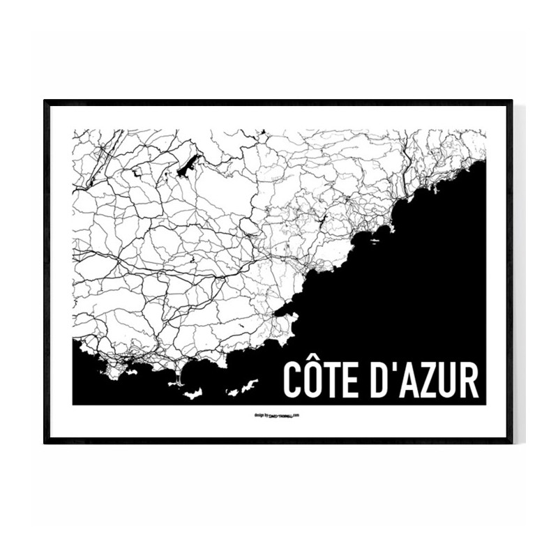 Côte d'Azur Map Poster