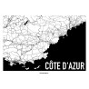 Côte d'Azur Map Poster