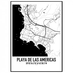 Playa De Las Americas Map Poster