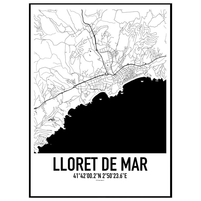 Lloret de mar Map Poster