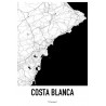 Costa Blanca Map Poster