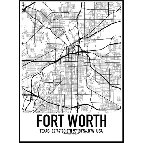 Fort Worth Map Poster