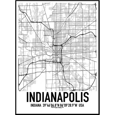 Indianapolis Map Poster