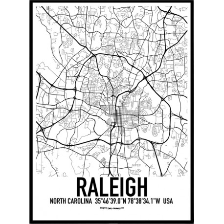 Raleigh Map Poster