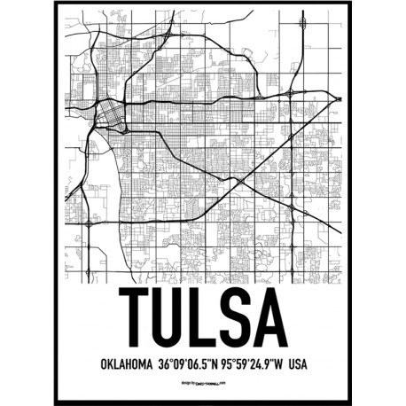 Tulsa Map Poster. Find your posters at Wallstars Online. Shop today!