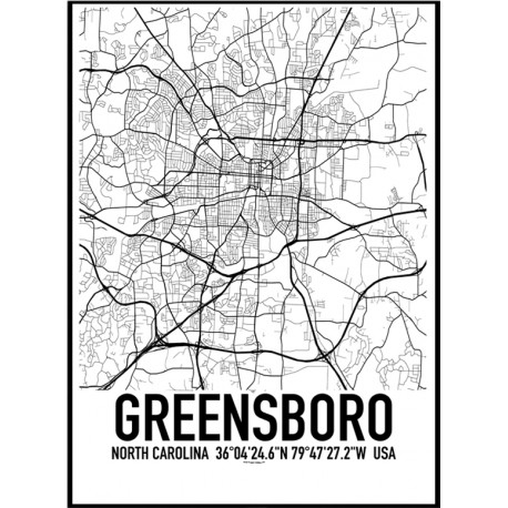 Greensboro Map Poster