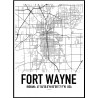 Fort Wayne Map Poster
