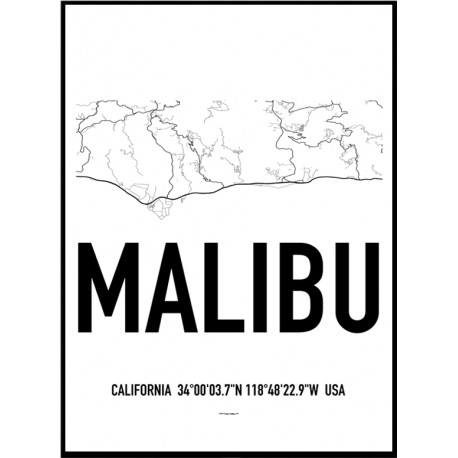 Malibu Map Poster