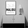 Malibu Map Poster