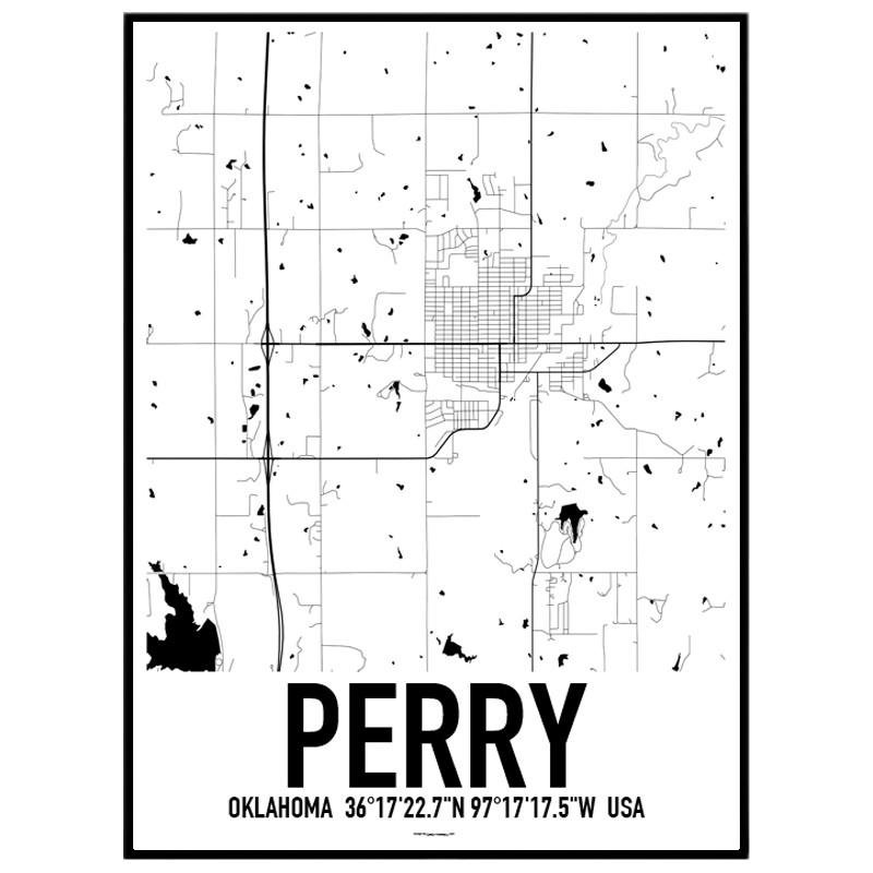 Perry OK Map Poster. Find your posters at Wallstars Online. Shop