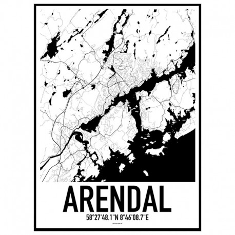 Arendal Map Poster