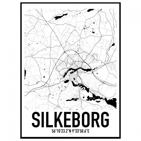 Silkeborg Map Poster