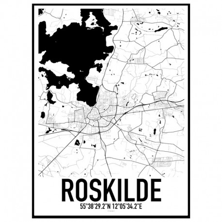 Roskilde Map Poster